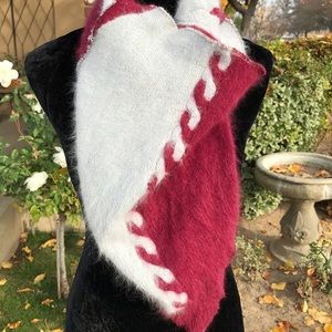 Upcycled sweater mohair cow scarf